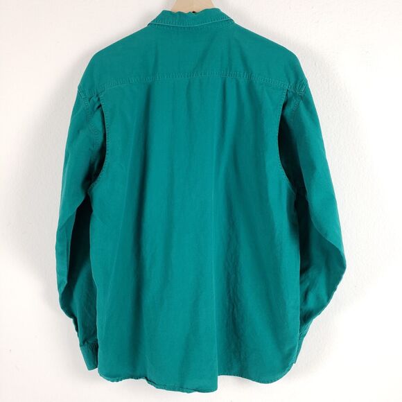 VINTAGE The North Face Mens SIZE M/L Green Button Down Shirt 70s 80s Long Sleeve - Picture 3 of 9